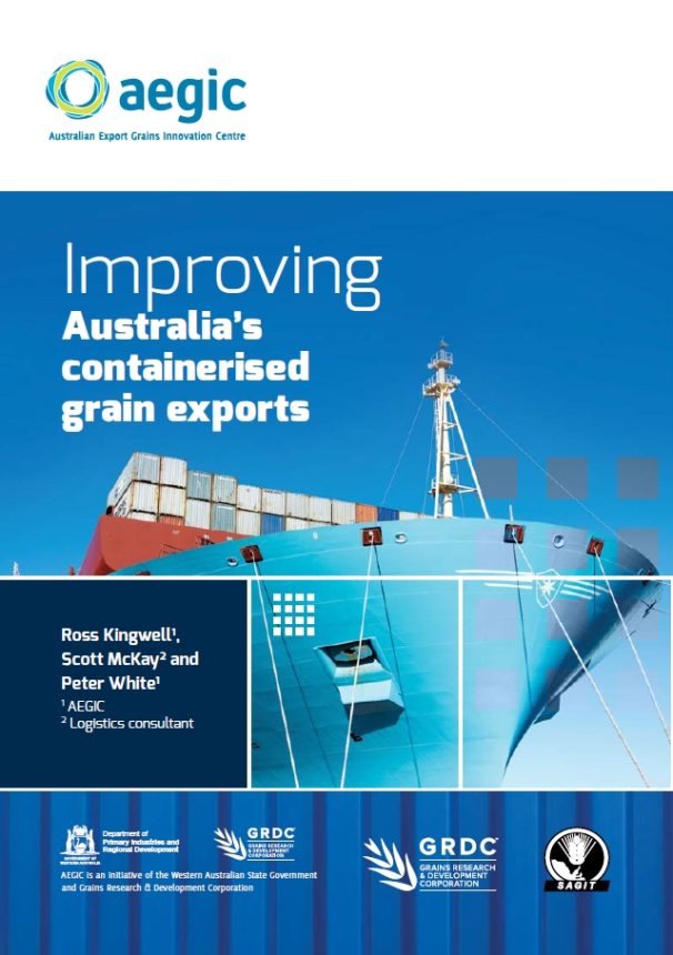 cover for improving Australia's containerised grain exports report