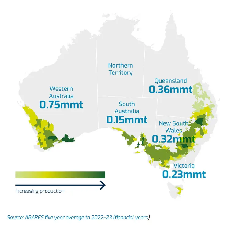 map showing oat production