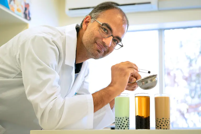 scientist testing samples